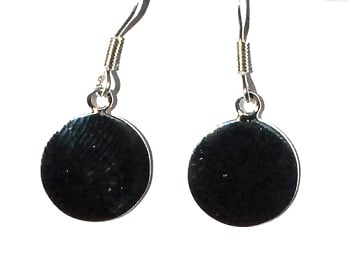 Sterling Silver Smooth Coin Disc Dangle Earrings