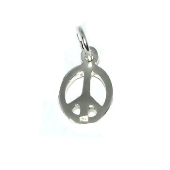 Sterling Silver Small Peace Sign Charm Pendant