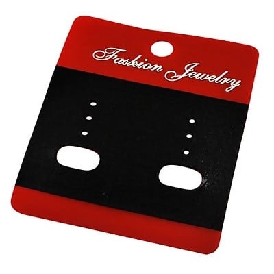 Black & Red Earring Cards - Sold In Packs Of 50