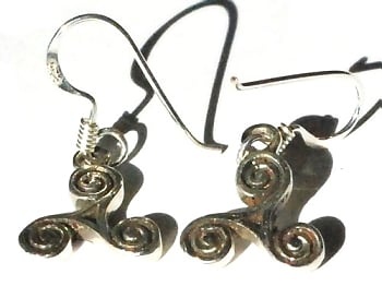 Sterling Silver Celtic Triskele Celtic Earrings