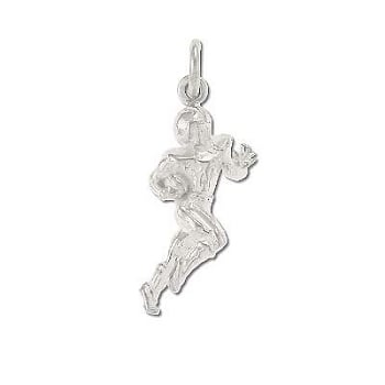 Sterling Silver Running Football Player Charm Pendant