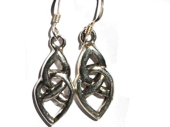 Sterling Silver Celtic Knotted Tear Dangle Earring