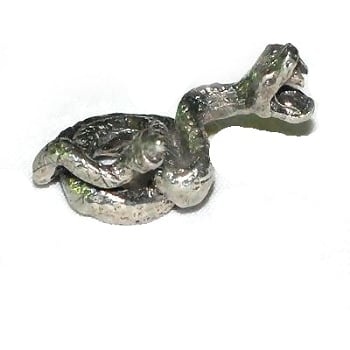Rattling Coiled Rattle Snake - Pewter Lead Free