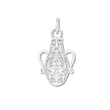 Sterling Silver Scrollwork Vase Pendant