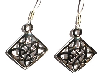 Sterling Silver Celtic Knotted Filigree Dangle Earrings