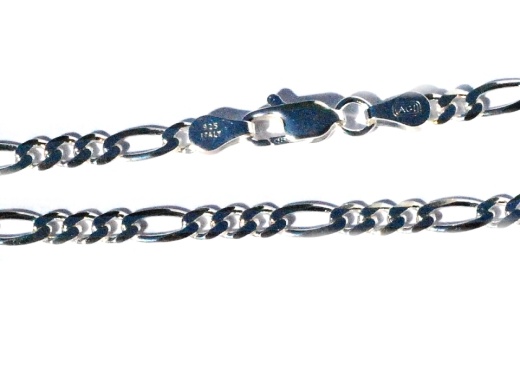 Sterling Silver 7 Inch 3.9Mm 3+1 Figaro Bracelet