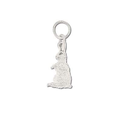Sterling Silver 3-D Sitting Rabbit Pendant