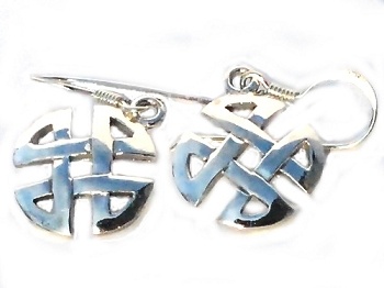 Sterling Silver Celtic Bowen Cross Dangle Earring