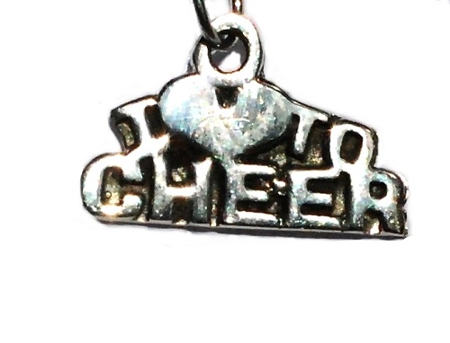 Sterling Silver I Love To Cheer Charm Pendant