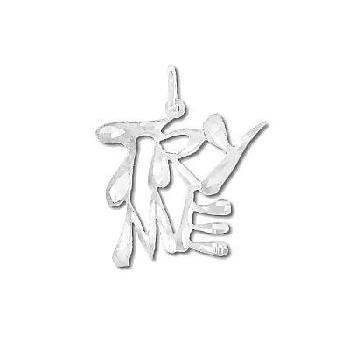 Sterling Silver Diamond Cut Try Me Pendant