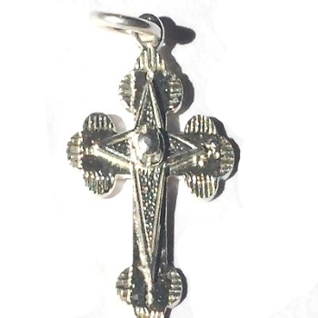Sterling Silver Fluted Cross Pendant