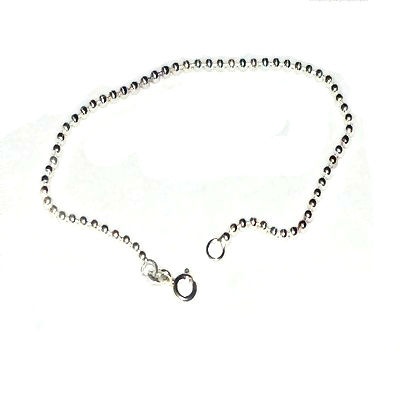Sterling Silver 925 7 Inch 2Mm Bead Chain Bracelet
