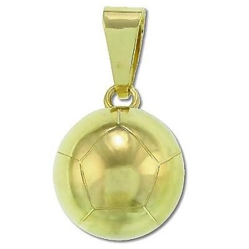 Sterling Silver Vermeil Large Chiming Soccer Ball Pendant