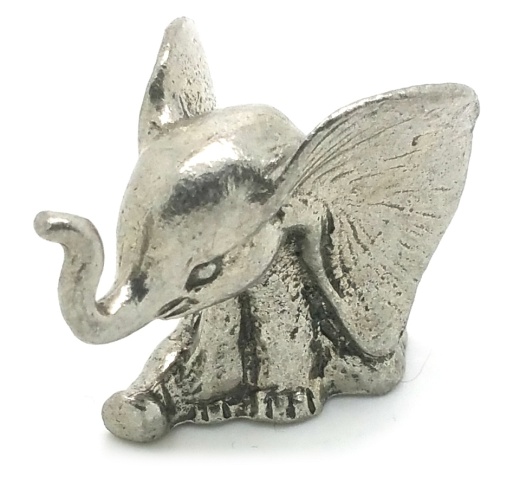 New Baby Sitting Elephant Giant Ears - Pewter Figurine Lead Free