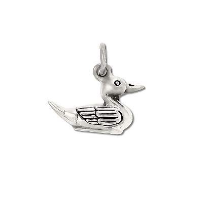 Sterling Silver 3-D Floating Mallard Duck Pendant