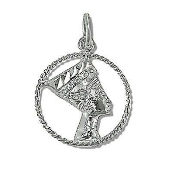 Sterling Silver Nefrateetee Circle Pendant