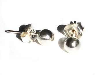 Sterling Silver 5Mm Simple Ball Stud Earrings
