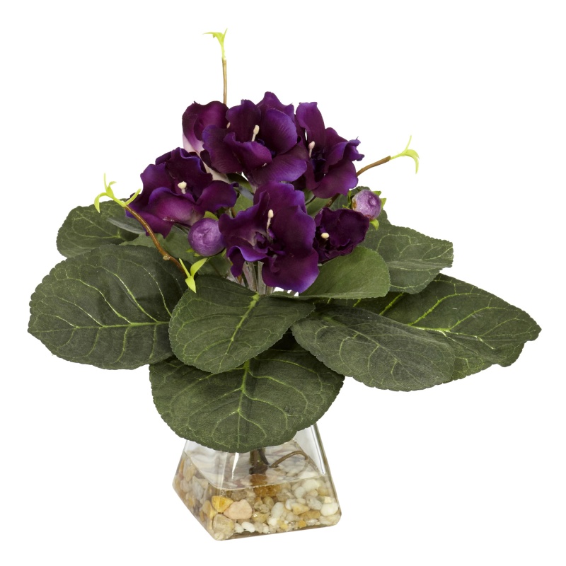 Gloxina W/Vase Silk Plant