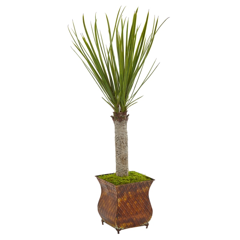40” Yucca Artificial Tree In Metal Planter