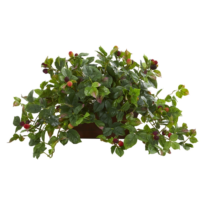 Raspberry Artificial Plant In Decorative Planter