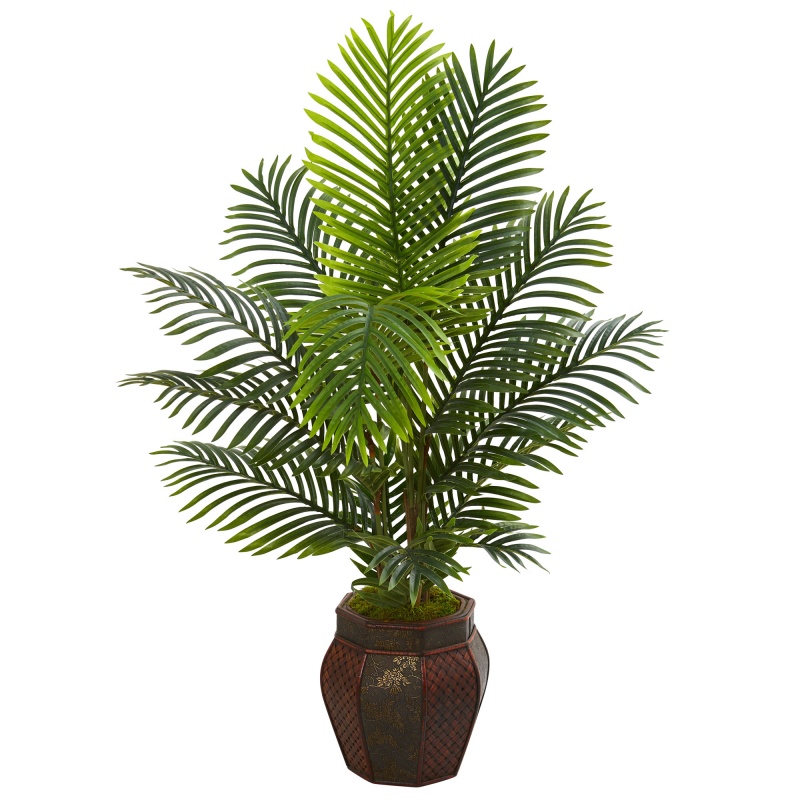 4.5’ Paradise Palm Artificial Tree In Decorative Planter