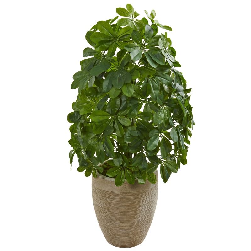 Schefflera Artificial Plant In Sand Colored Planter