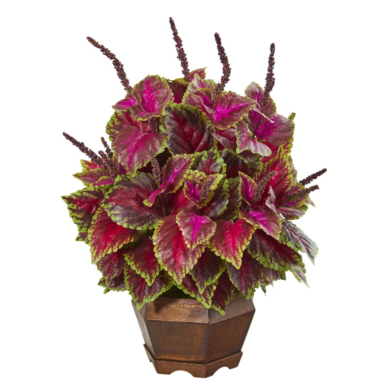 23” Coleus Artificial Plant In Decorative Planter