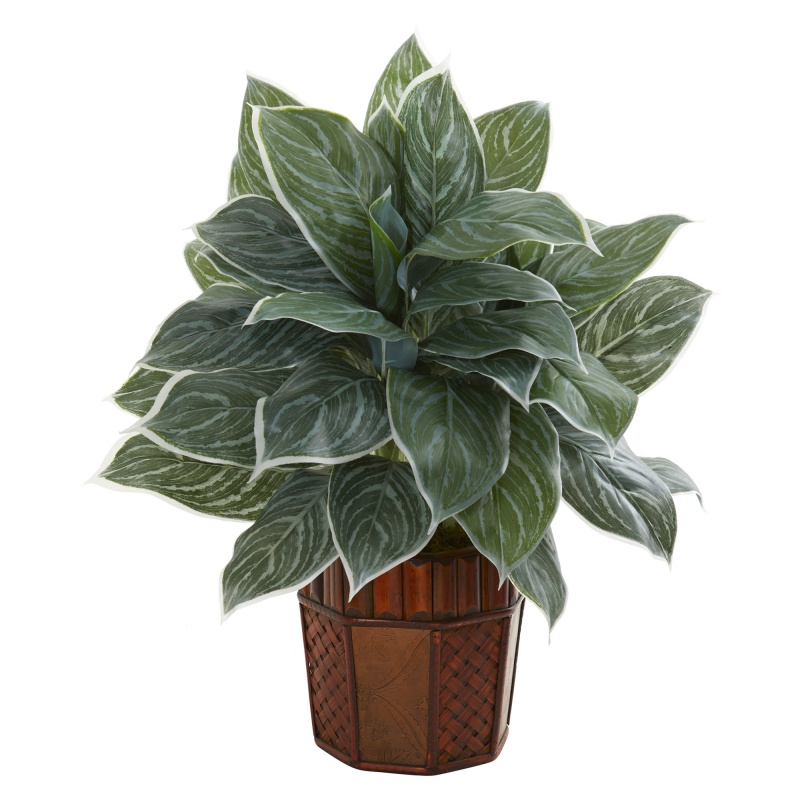25” Aglonema Artificial Plant In Decorative Planter (Real Touch)