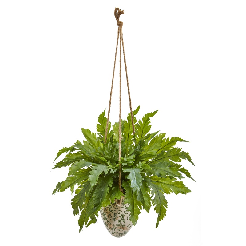 29” Fern Artificial Plant In Hanging Vase