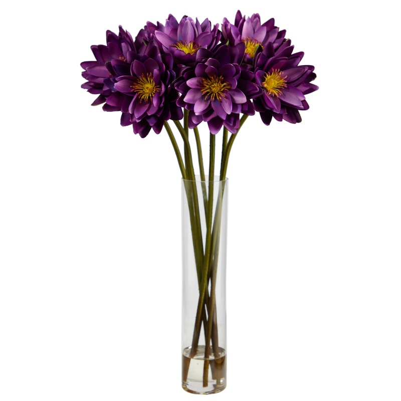 30” Lotus Artificial Arrangement In Cylinder Vase