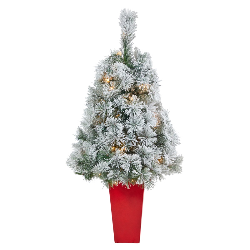 44” Flocked Oregon Pine Artificial Christmas Tree