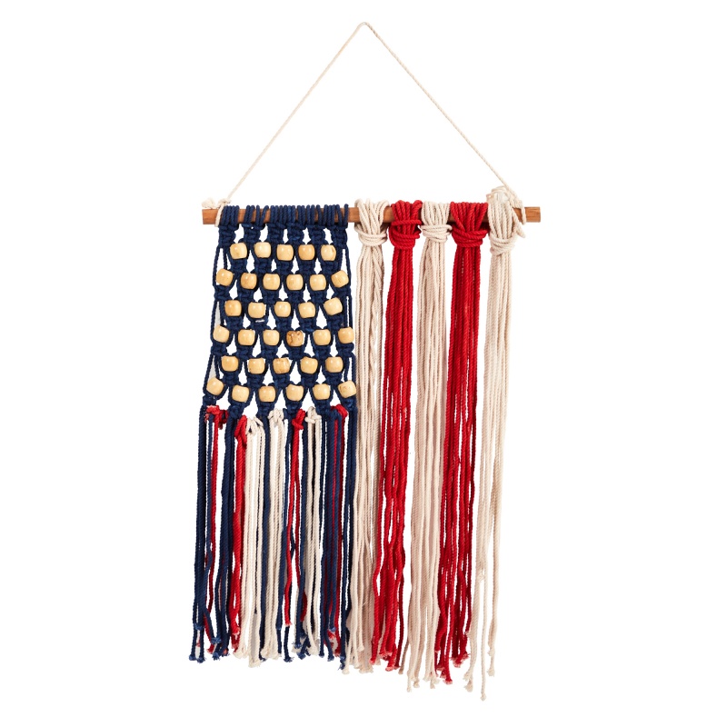 14” X 18” Handmade American Flag “Americana” Macrame Wall Hanging Art Decor
