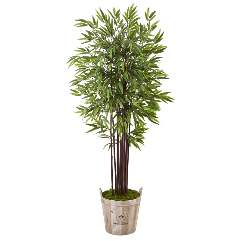 5.5’ Bamboo Artificial Tree In Farmhouse Planter
