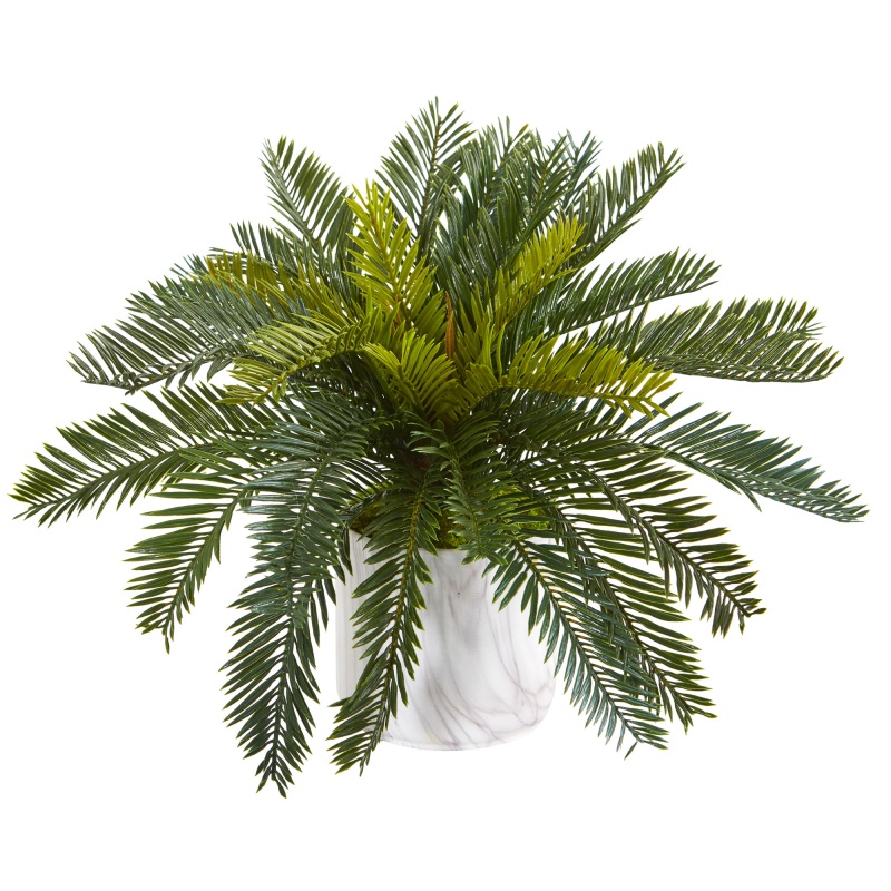 Cycas Artificial Plant In Marble Finished Vase