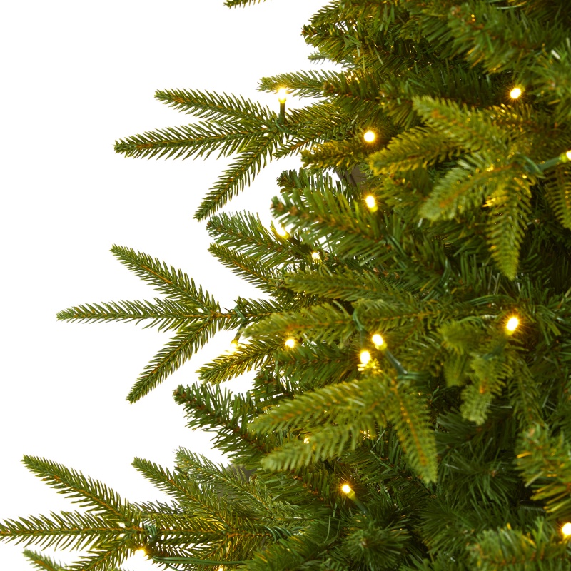 6.5’ Colorado Mountain Fir “Natural Look” Artificial Christmas Tree With 400 Clear Led Lights And 2056 Bendable Branches