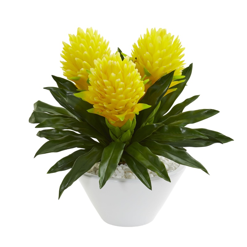 17” Ginger Artificial Plant In White Vase
