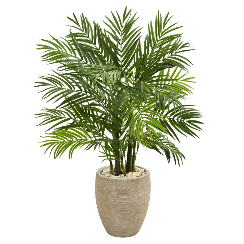 4’ Areca Palm Artificial Tree In Sand Colored Planter