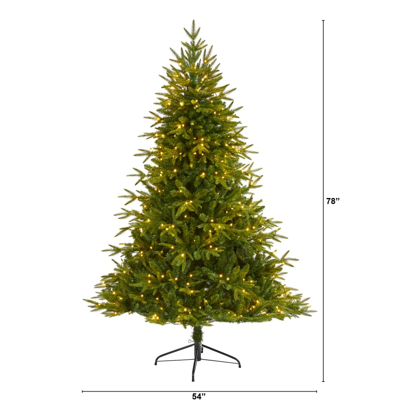 6.5’ Colorado Mountain Fir “Natural Look” Artificial Christmas Tree With 400 Clear Led Lights And 2056 Bendable Branches