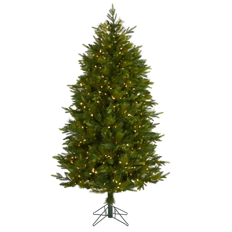 6' Hartford Fir Artificial Christmas Tree With 500 Warm (Multifunction) Led Lights With Instant Connect Technology And 711 Bendable Branches