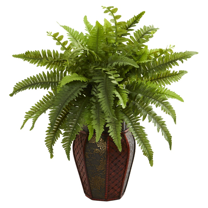 Boston Fern Artificial Plant In Decorative Planter