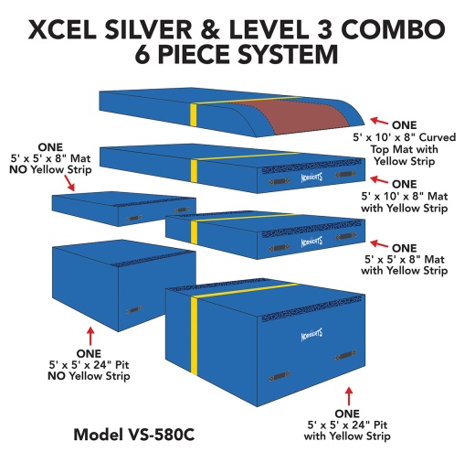 Xcel Silver/Level 3 Combo Vault System, 6 Piece