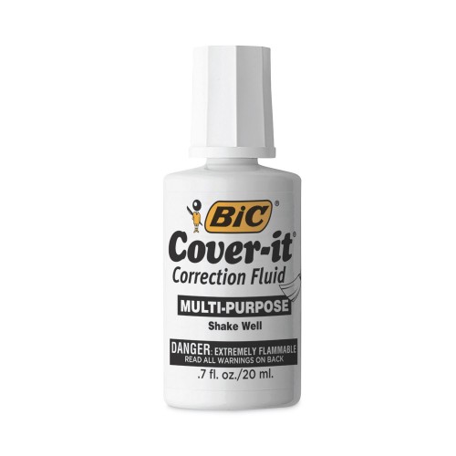 Bic Cover-It Correction Fluid, 20 Ml Bottle, White