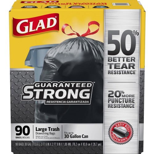 30 - 33 Gallon Trash Bags -250 Black Garbage Bags 21 Microns Thick