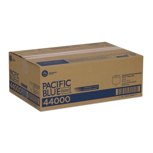 Georgia-Pacific Pacific Blue Select 2-Ply Center-Pull Perf Wipers,8 1/4 X 12, 520/Roll, 6 Rl/Ct
