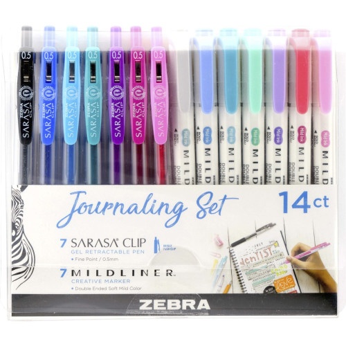 Zebra Journaling Set Mildliner & Sarasa Clip Gel Pen And Highlighter Set
