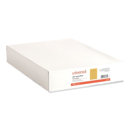 Universal Deluxe Interoffice Press And Seal Envelopes, #97, Two-Sided Three-Column Format, 10 X 13, Brown Kraft, 100/Box