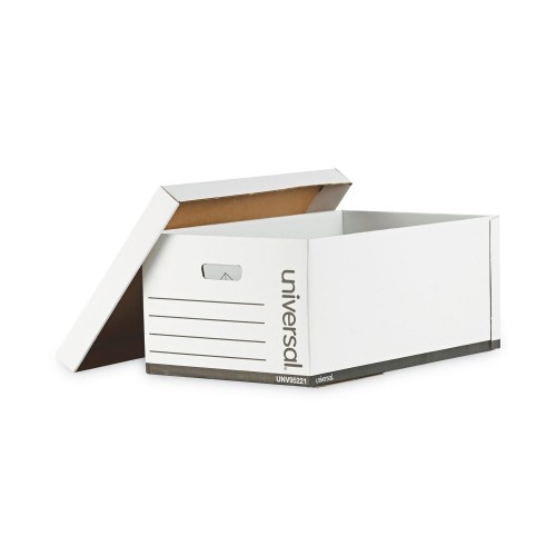 Universal Medium-Duty Easy Assembly Storage Box, Legal Files, White, 12/Carton