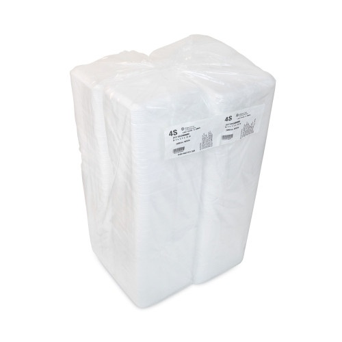 Pactiv Meat Tray, #4 Shallow, 9.13 X 7.13 X 0.65, White, Foam, 500/Carton