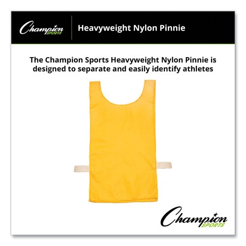 Champion Sports Heavyweight Pinnies, Nylon, One Size, Gold, 1/Dozen
