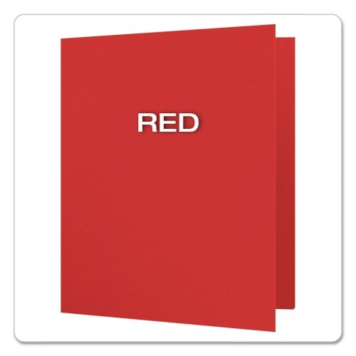 Oxford Twin-Pocket Folders With 3 Fasteners, Letter, 1/2" Capacity, Red, 25/Box